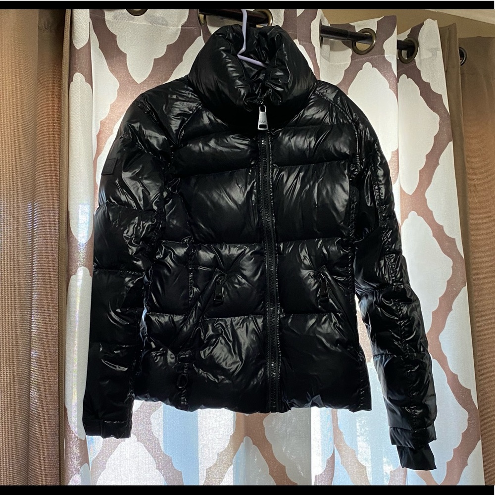 SAM. New York Jet black free style Puffer bomber
